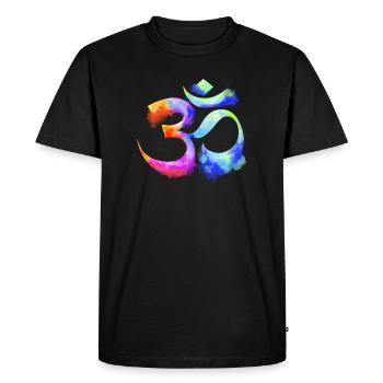 Om arcenciel aquarelle - T-shirt Premium bio Homme - noir - Devant - Nico (187cm)