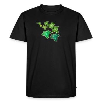 Lierre Ranke avec bord blanc - Lierre blanc vert - T-shirt Premium bio Homme - noir - Devant - Nico (187cm)