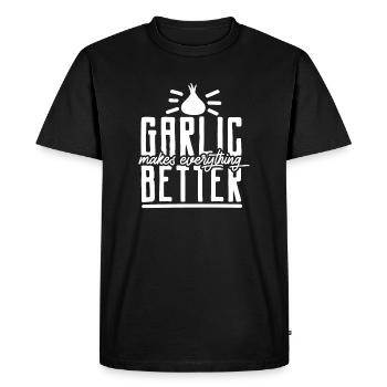 Garlic - Men's Premium Organic T-Shirt - black - Front - Nico (187cm)
