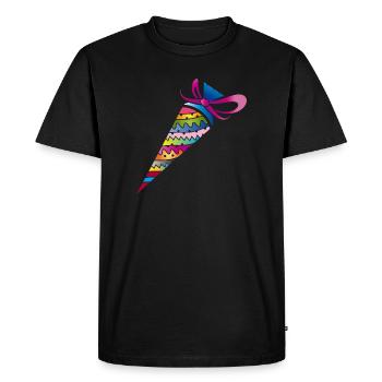 Sac d’école à motifs colorés pour la scolarisation - T-shirt Premium bio Homme - noir - Devant - Nico (187cm)