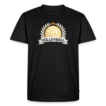 Volleyball Victory Badge - Men's Premium Organic T-Shirt - black - Front - Nico (187cm)
