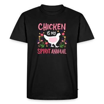 Poules Poules Élevage de poulets - T-shirt Premium bio Homme - noir - Devant - Nico (187cm)