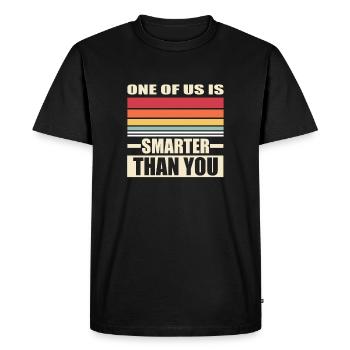 One of us is smarter than you beam vintage - Men's Premium Organic T-Shirt - black - Front - Nico (187cm)