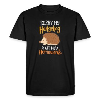 Hedgehog Pupil School - Men's Premium Organic T-Shirt - black - Front - Nico (187cm)