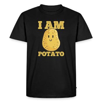 Pomme de terre Kawaii - T-shirt Premium bio Homme - noir - Devant - Nico (187cm)