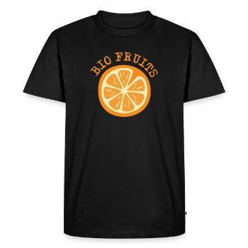 Graphique de logo de symbole orange orange de fruits biologiques - T-shirt Premium bio Homme - noir - Devant - Nico (187cm)