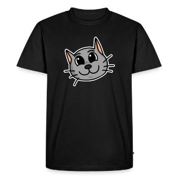 Cute cat head - Men's Premium Organic T-Shirt - black - Front - Nico (187cm)