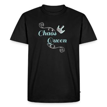 Chemises à slogan drôle, Reine du Chaos, Look partenaire - T-shirt Premium bio Homme - noir - Devant - Nico (187cm)