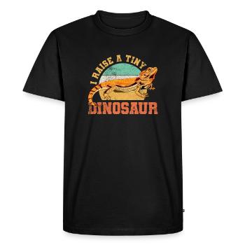Bearded Dragon Lizard Reptile Vintage - Men's Premium Organic T-Shirt - black - Front - Nico (187cm)