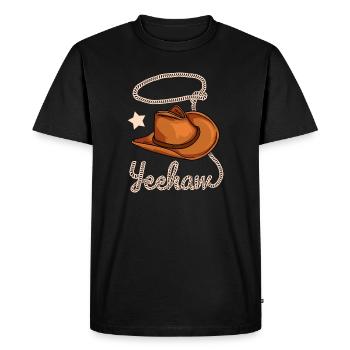 Cowboy Yeehaw Western - T-shirt Premium bio Homme - noir - Devant - Nico (187cm)