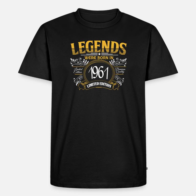 Legenden wurden 1961 geboren - Männer Premium Bio T-Shirt - Schwarz