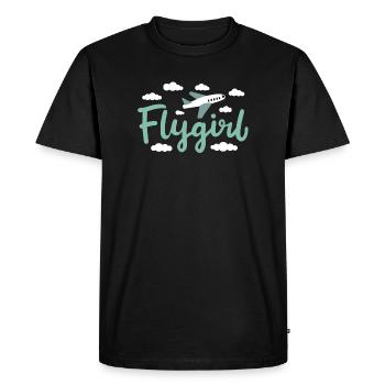 Pilot Girl Flight Attendant Aircraft Aviation - T-shirt Premium bio Homme - noir - Devant - Nico (187cm)