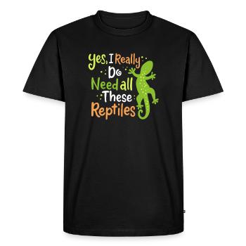 Herpétologiste des lézards reptiles - T-shirt Premium bio Homme - noir - Devant - Nico (187cm)