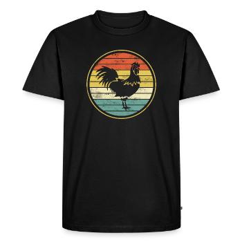 Poulet poulet coq - T-shirt Premium bio Homme - noir - Devant - Nico (187cm)