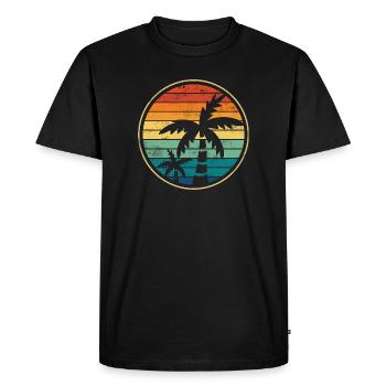 Palmiers Plage - T-shirt Premium bio Homme - noir - Devant - Nico (187cm)