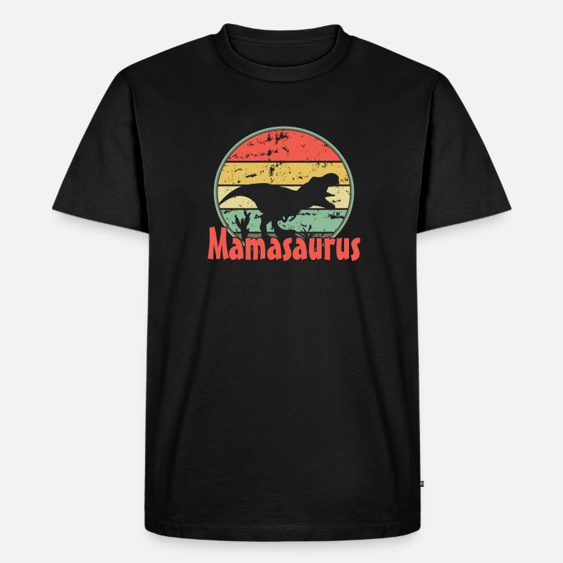 Mama Mamasaurus - Männer Premium Bio T-Shirt - Schwarz