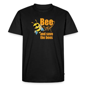 Bee Cool Save the Bees : abeille écologie humour - T-shirt Premium bio Homme - noir - Devant - Nico (187cm)