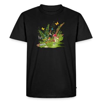 un morceau de nature à la lisière de la forêt - habitat pour animaux - T-shirt Premium bio Homme - noir - Devant - Nico (187cm)