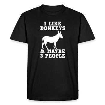 Donkey Farmer Introverted Donkey Lover - Men's Premium Organic T-Shirt - black - Front - Nico (187cm)