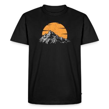 Silhouette de la montagne Sunset Peak - T-shirt Premium bio Homme - noir - Devant - Nico (187cm)