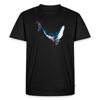 Chemise aquarelle florale Blue Whale - T-shirt Premium bio Homme - noir - Devant - Nico (187cm)