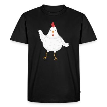Poulet poules - T-shirt Premium bio Homme - noir - Devant - Nico (187cm)