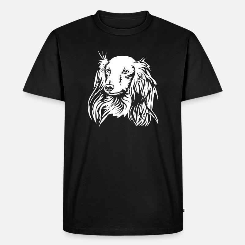 Dackel Kopf "Black Edition" - Männer Premium Bio T-Shirt - Schwarz