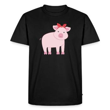 Pig pigs - Men's Premium Organic T-Shirt - black - Front - Nico (187cm)