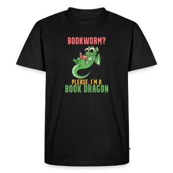 Livre Dragon Cadeau - T-shirt Premium bio Homme - noir - Devant - Nico (187cm)