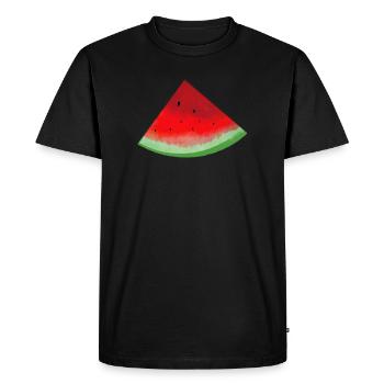 Watermelons piece watercolor - Men's Premium Organic T-Shirt - black - Front - Nico (187cm)