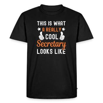 Secrétaire Secrétaire - T-shirt Premium bio Homme - noir - Devant - Nico (187cm)