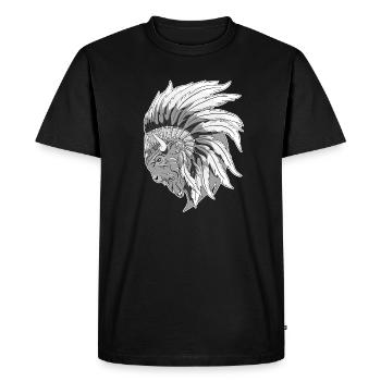 Buffalo head - Men's Premium Organic T-Shirt - black - Front - Nico (187cm)