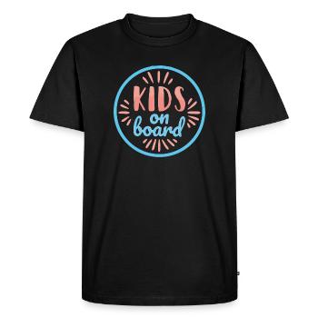 Kids on board - T-shirt Premium bio Homme - noir - Devant - Nico (187cm)