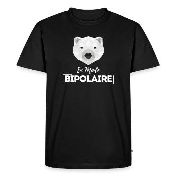 En mode bipolaire - T-shirt Premium bio Homme - noir - Devant - Nico (187cm)