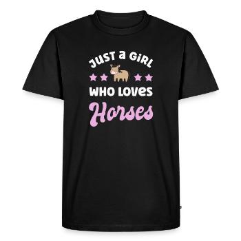 Cheval chevaux - T-shirt Premium bio Homme - noir - Devant - Nico (187cm)