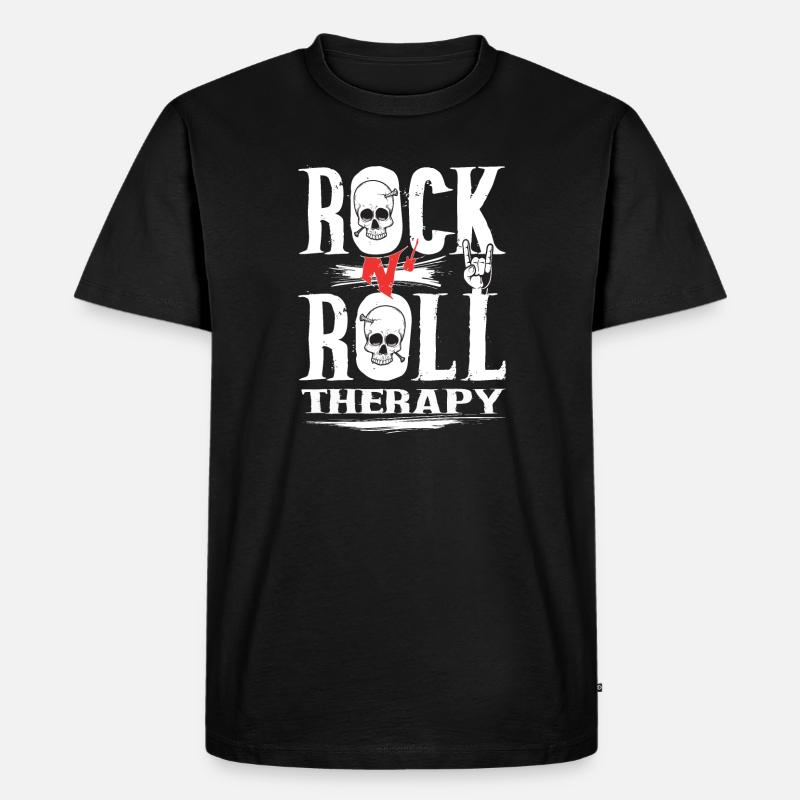 Rock n Roll therapy - Männer Premium Bio T-Shirt - Schwarz