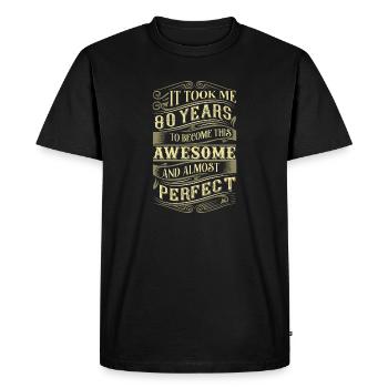 80e anniversaire - T-shirt Premium bio Homme - noir - Devant - Nico (187cm)