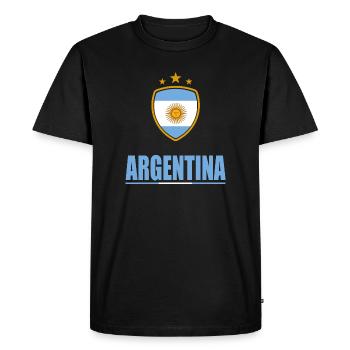 Argentina Sports - Men's Premium Organic T-Shirt - black - Front - Nico (187cm)