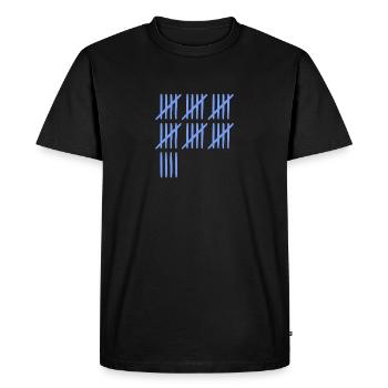 34 anniversaire Liste-barres - 34 ans - T-shirt Premium bio Homme - noir - Devant - Nico (187cm)