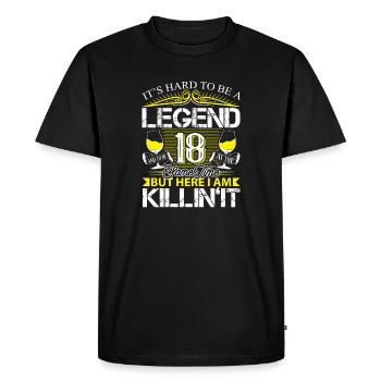 18th Birthday Legend - Men's Premium Organic T-Shirt - black - Front - Nico (187cm)