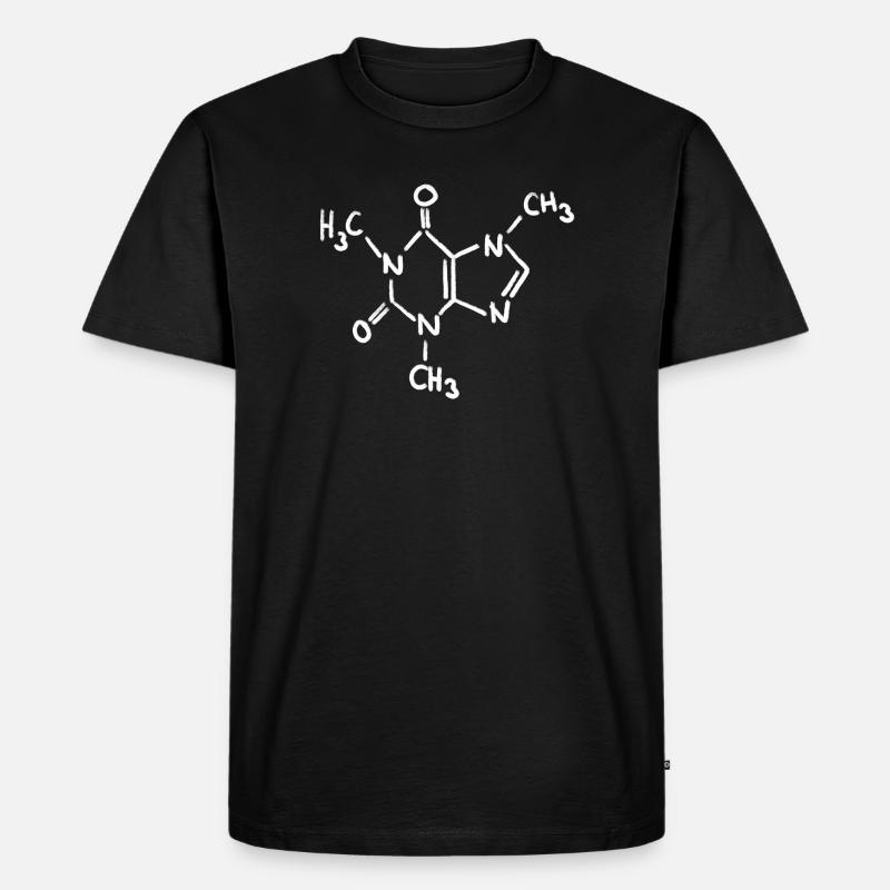 Caffeine Chalk Molecule - Men's Premium Organic T-Shirt - black
