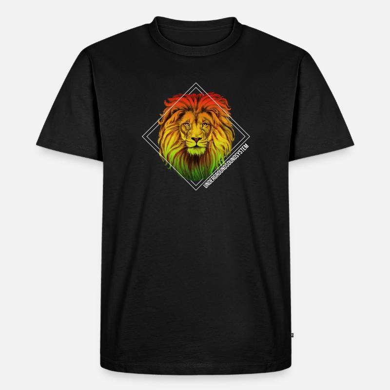 Rainbow Lion Diamond Pattern - Men's Premium Organic T-Shirt - black
