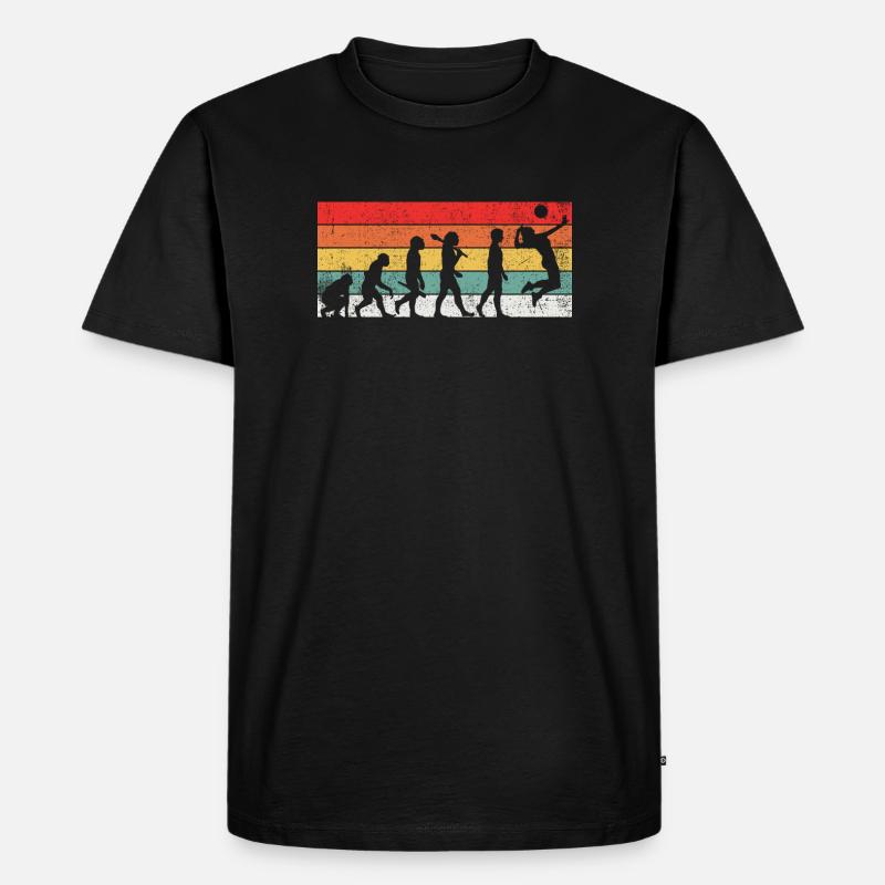 Volleyball Evolution - Männer Premium Bio T-Shirt - Schwarz