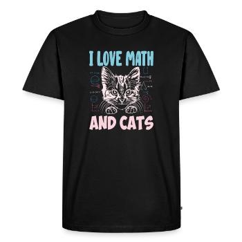 Math Kitty Cat I Love Math And Cats Math Teacher - Men's Premium Organic T-Shirt - black - Front - Nico (187cm)