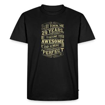 29th birthday - Men's Premium Organic T-Shirt - black - Front - Nico (187cm)