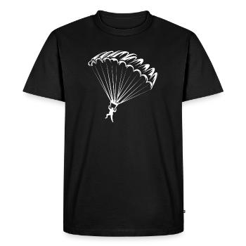 Parachute Icon Logo icon Illustration Graphic - Men's Premium Organic T-Shirt - black - Front - Nico (187cm)