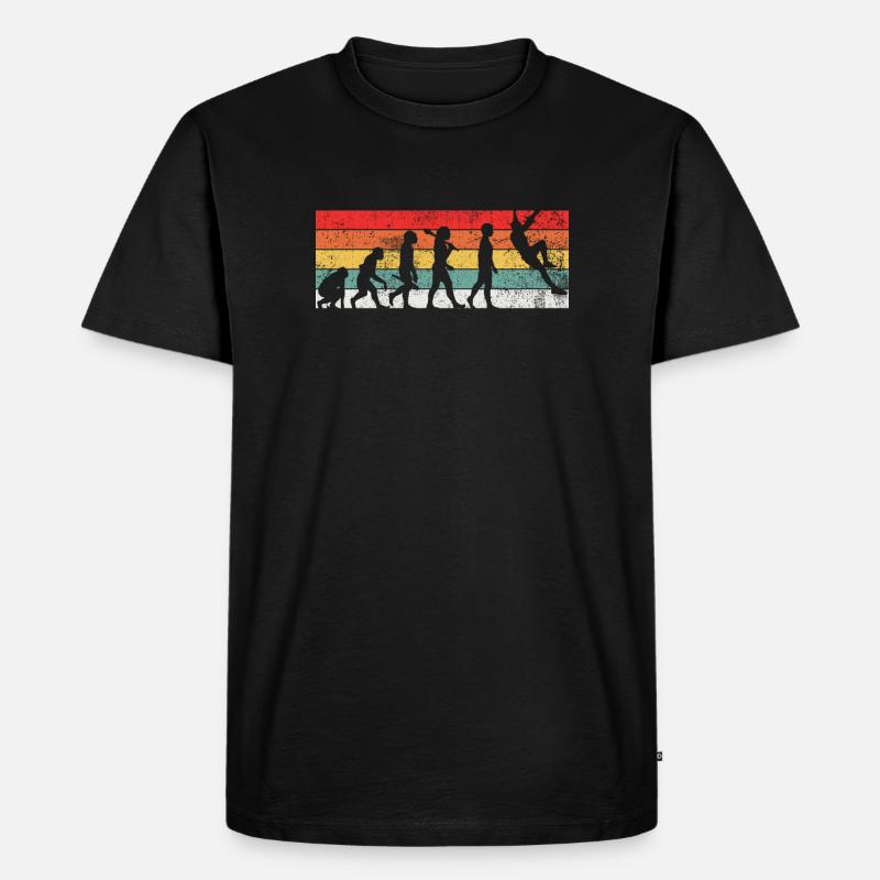 Kletterer Evolution - Männer Premium Bio T-Shirt - Schwarz
