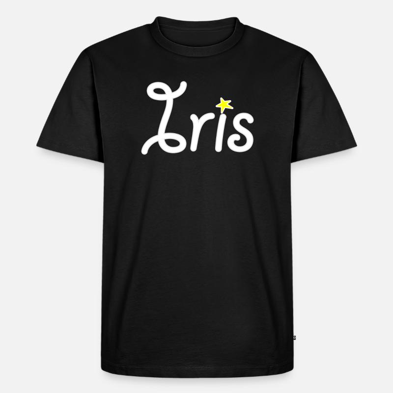Iris - Männer Premium Bio T-Shirt - Schwarz