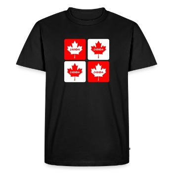 Drapeaux en feuille d'érable du Canada - T-shirt Premium bio Homme - noir - Devant - Nico (187cm)