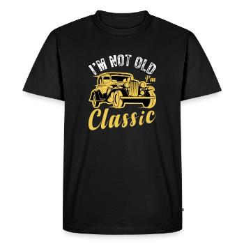 Citation de voiture drôle pour les amateurs de voitures im pas vieux im classe - T-shirt Premium bio Homme - noir - Devant - Nico (187cm)